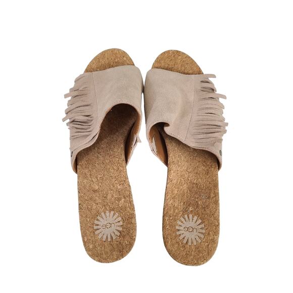 Ugg‎ Danes Fringe Suede Espadrille Wedge Sandal Size 11 - Picture 1 of 8